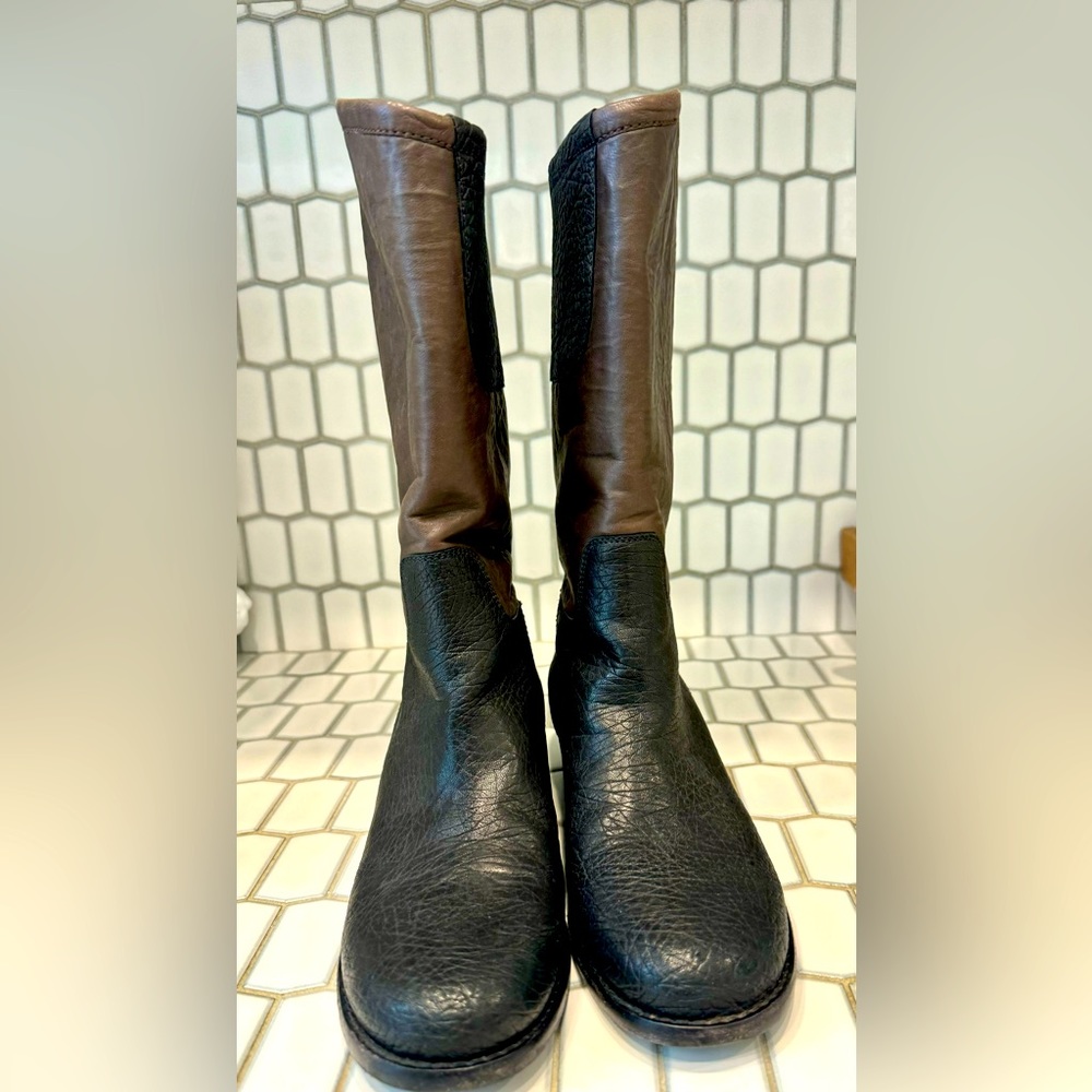 Chanel Two Tone Interlocking C Riding Boots